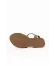 Haki Deri Kadın Dolgu Topuklu Sandalet