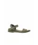 Haki Deri Kadın Düz Sandalet