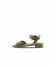 Haki Deri Kadın Düz Sandalet
