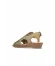 Haki Deri Kadın Sandalet