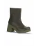Haki Deri Kadın Topuklu Bot