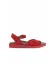 Kırmızı Alf Süet Kadın Düz Sandalet