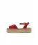 Kırmızı Deri Kadın Espadril Sandalet