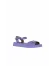 Lila Deri Kadın Düz Sandalet