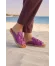 Lila Deri Kadın Espadril Terlik