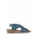 Mavi Deri Kadın Sandalet