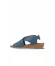 Mavi Deri Kadın Sandalet