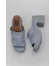 Mavi Deri Kadın Topuklu Terlik