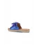 Mavi Parlak Deri Kadın Espadril Terlik