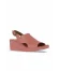 Pembe Deri Kadın Dolgu Topuklu Sandalet