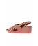 Pembe Deri Kadın Dolgu Topuklu Sandalet