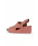 Pembe Deri Kadın Dolgu Topuklu Sandalet