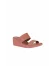 Pembe Deri Kadın Dolgu Topuklu Terlik