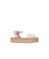 Pembe Deri Kadın Espadril Sandalet