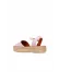 Pembe Deri Kadın Espadril Sandalet