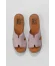 Pembe Deri Kadın Espadril Terlik
