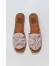 Pembe Deri Kadın Espadril Terlik