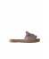Pembe Deri Kadın Espadril Terlik