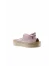 Pembe Deri Kadın Espadril Terlik