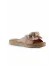 Pembe Deri Kadın Espadril Terlik