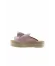 Pembe Deri Kadın Espadril Terlik