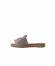 Pembe Deri Kadın Espadril Terlik