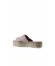 Pembe Deri Kadın Espadril Terlik
