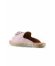 Pembe Deri Kadın Espadril Terlik