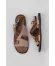 Pudra Taba Deri Kadın Düz Sandalet