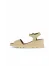 Sarı Açık Deri Kadın Dolgu Topuklu Sandalet