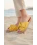 Sarı Deri Kadın Espadril Terlik