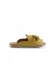Sarı Deri Kadın Espadril Terlik