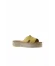 Sarı Deri Kadın Espadril Terlik