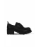 Siyah Deri Kadın Dolgu Topuklu Ayakkabı