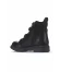 Siyah Deri Kadın Düz Bot