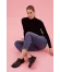Siyah Deri Kadın Düz Bot