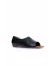 Siyah Deri Kadın Düz Sandalet