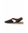Siyah Deri Kadın Düz Sandalet