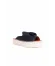 Siyah Deri Kadın Espadril Terlik