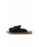 Siyah Deri Kadın Espadril Terlik