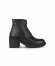 Siyah Deri Kadın Topuklu Bot