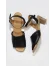 Siyah Deri Kadın Topuklu Sandalet