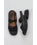 Siyah Khv Deri Kadın Düz Sandalet