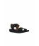 Siyah Khv Deri Kadın Düz Sandalet