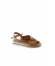 Taba Deri Kadın Düz Sandalet