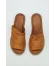 Taba Deri Kadın Espadril Terlik