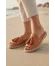 Taba Deri Kadın Espadril Terlik