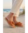 Taba Deri Kadın Espadril Terlik