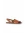 Taba Koyu Deri Kadın Düz Sandalet