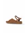 Taba Koyu Deri Kadın Düz Sandalet